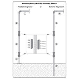 Aleko Universal Keypad Gooseneck Mounting Post - Black