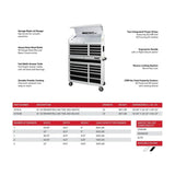 Boxo Tech Series | 41" 19-Drawer Rolling Tool Box | Black