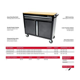 Boxo Tech Series | 45" Rolling Display Cabinet with MDF Top | White