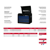 Boxo Pro Series | Loaded 26" 11-Drawer Rolling Tool Box | White and Red