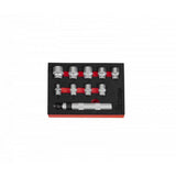 Boxo 10-Piece 3/8"-Drive Impact Driver Set with Special Rounded Head Fastener Sockets | 1/9th EVA Foam