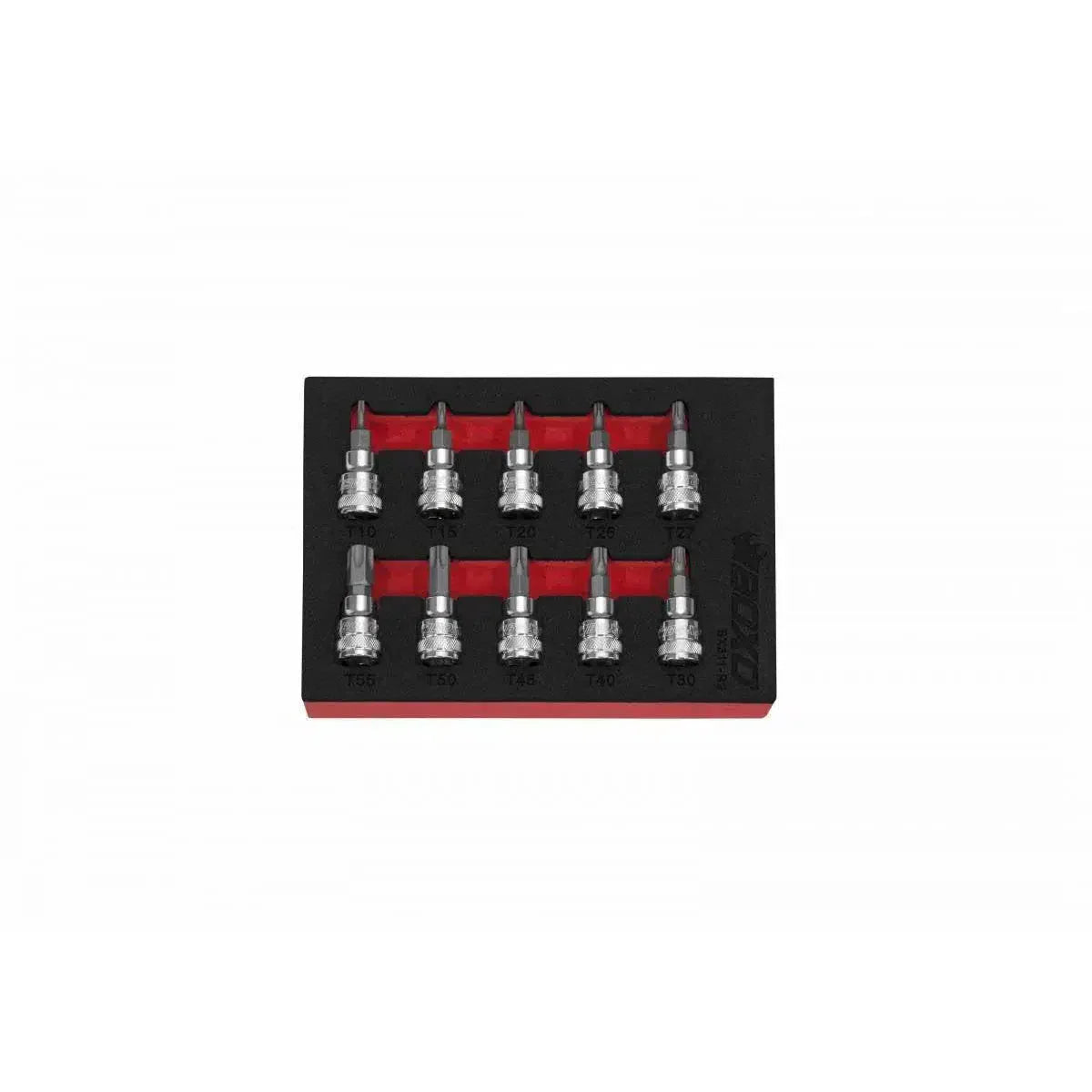 Boxo 10-Piece 3/8" Drive Standard Length Torx Bit Socket Set | 1/9th EVA Foam