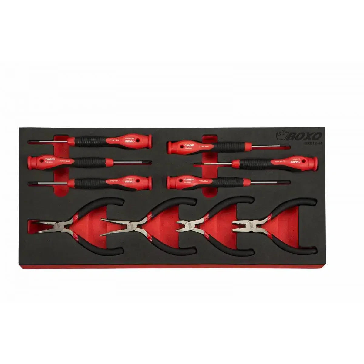 Boxo 10-Piece Precision Screwdriver & Mini Plier Set | 1/3rd EVA Foam