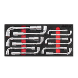 Boxo 12-Piece Metric 6-Point Angled Socket Wrench Set, L-Shaped | 1/3rd EVA Foam