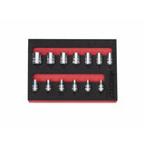 Boxo 13 Pc 1/4" Drive Metric Standard Length 12 Pt Chrome Socket Set | 1/9th EVA Foam