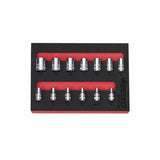 Boxo 13 Pc 1/4" Drive Metric Standard Length 6 Pt Chrome Socket Set | 1/9th EVA Foam
