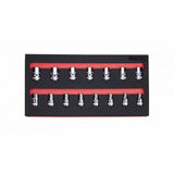 Boxo 15-Piece 1/2" Dr Metric Standard Length Multifix Spline Chrome Socket Set | 1/3rd EVA Foam