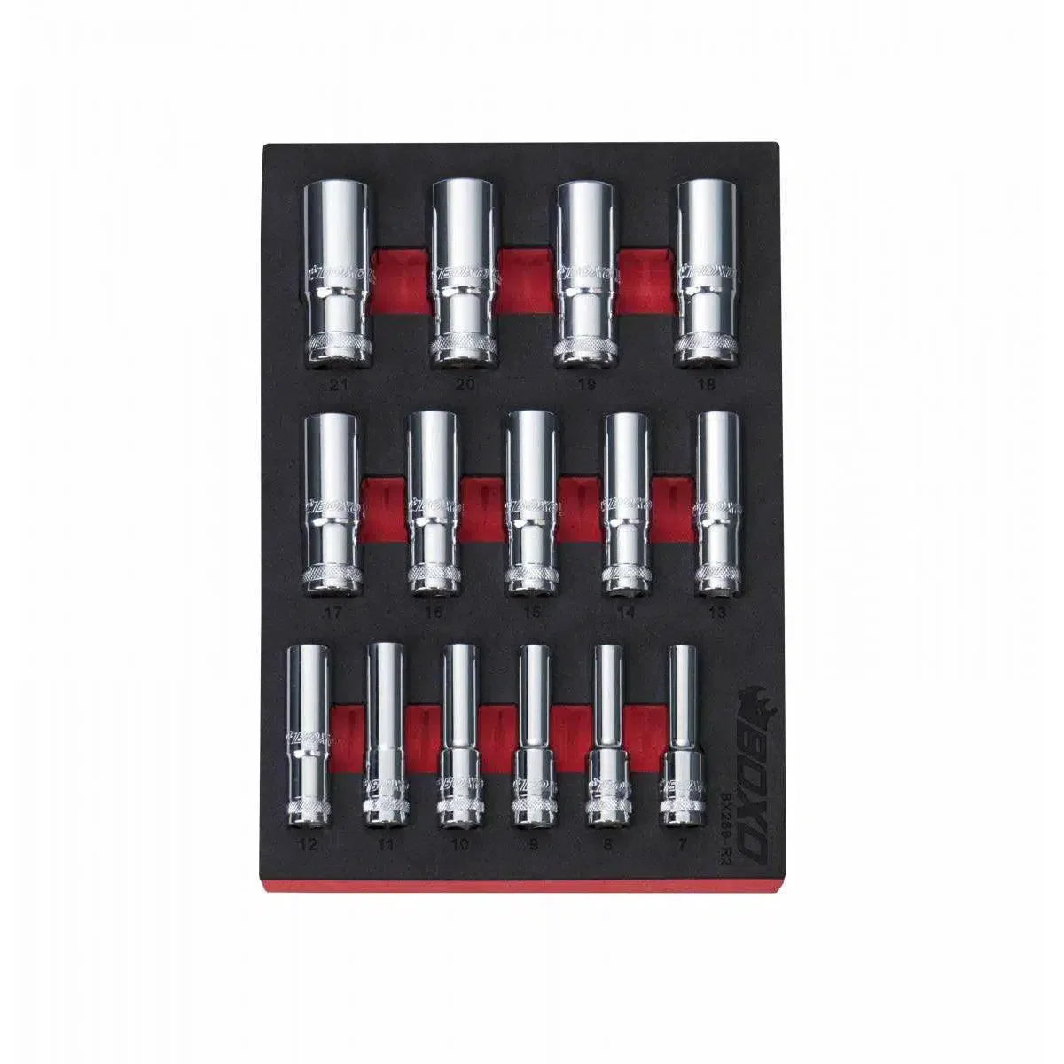 Boxo 15-Piece 3/8" Drive Metric Deep 6-Point Chrome Socket Set