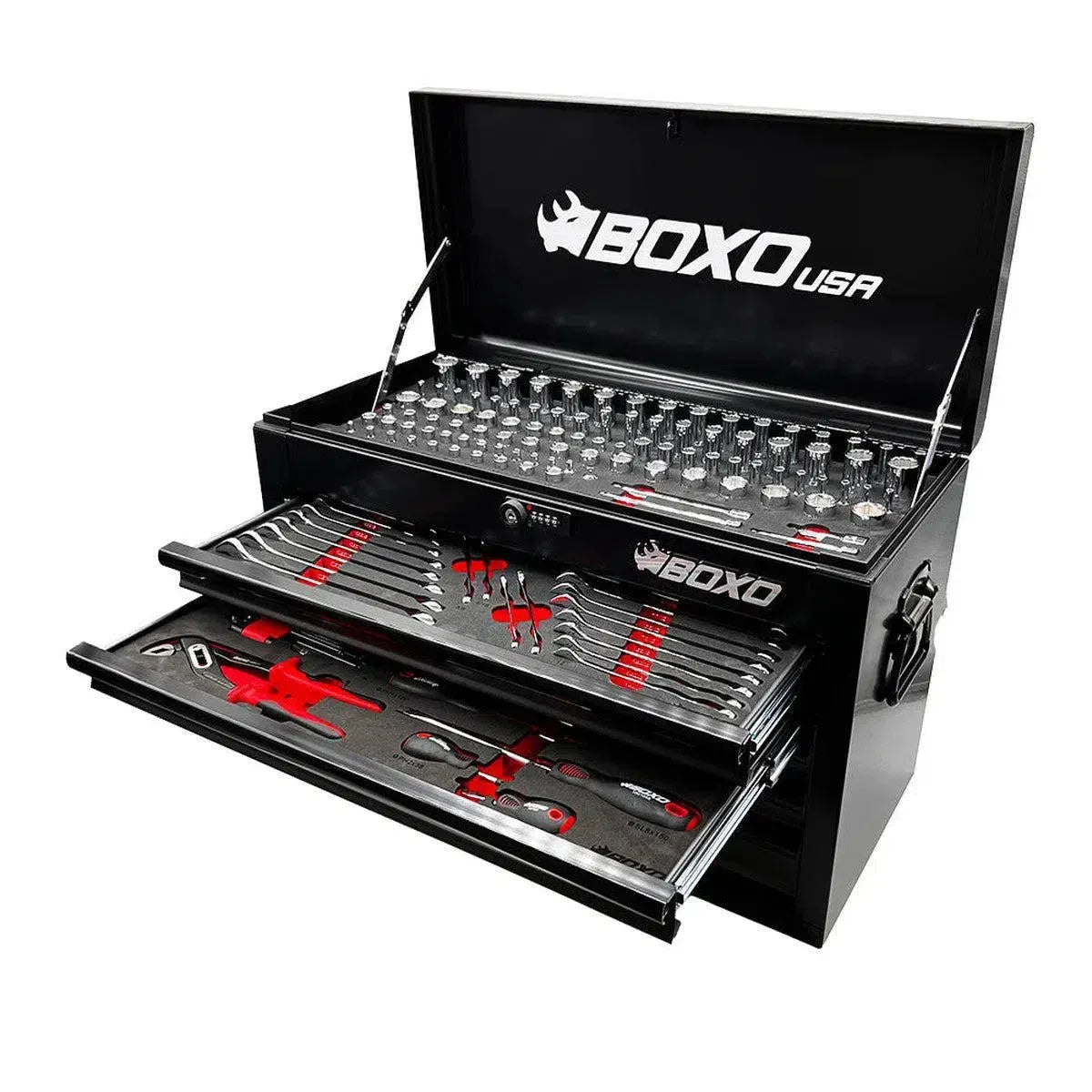 Boxo 159-Piece Metric and SAE Combo 5-Drawer Hand Carry Tool Box