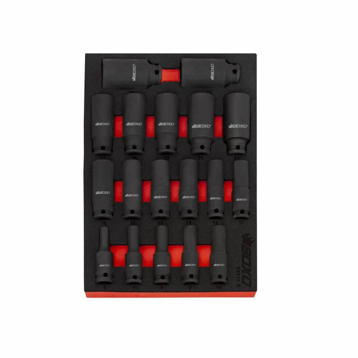 Boxo 18 Pc 3/8" Dr 6 Pt Metric Deep Impact Socket Set | 2/9th EVA Foam