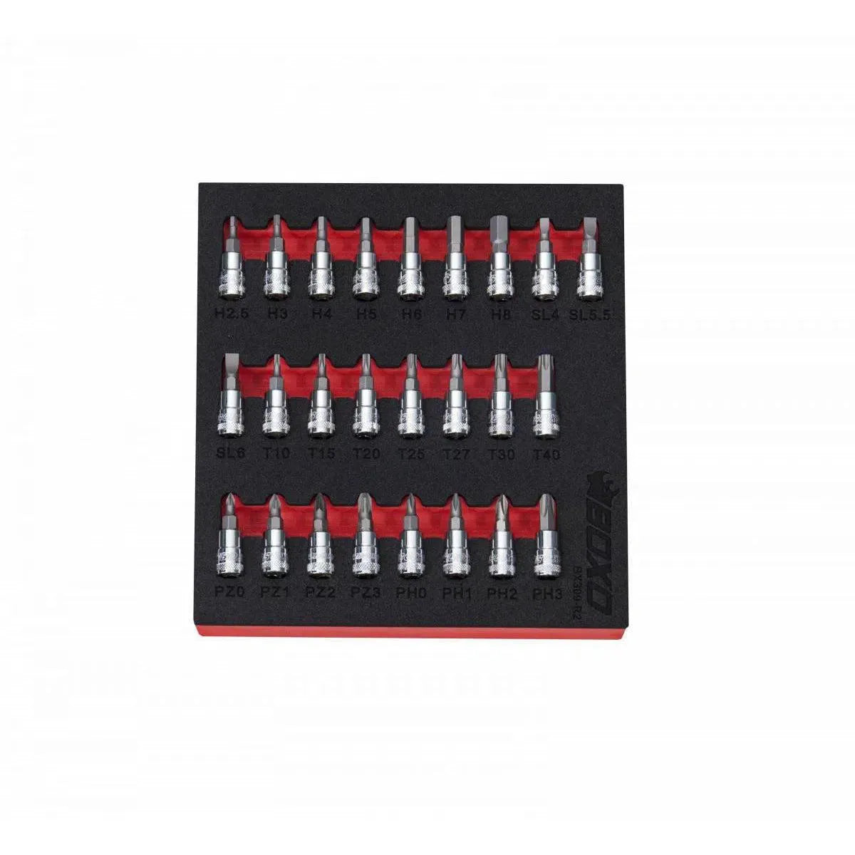 Boxo 25-Piece 1/4" Drive Master Screwdriver Bit Socket Set | 1/6th EVA Foam