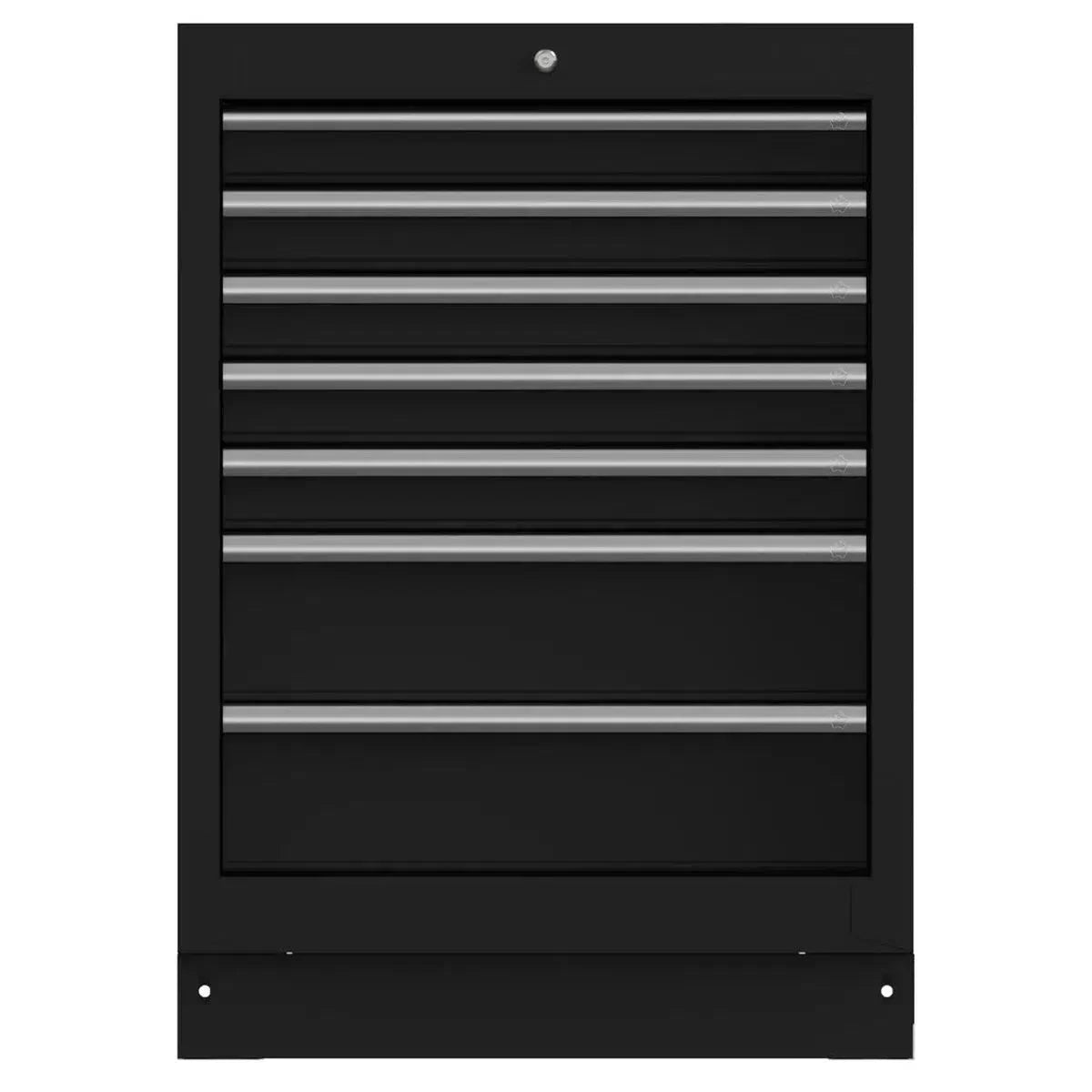 Boxo 26" 7-Drawer Cabinet with Aluminum Handle, Dark Grey