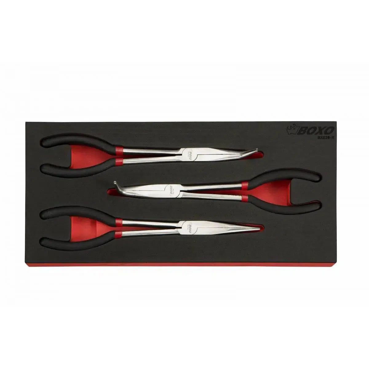 Boxo 3-Piece 11" Long Handled Needle Nose Plier Set | 1/3rd EVA Foam