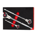 Boxo 3-Piece 72T 1/4", 3/8" & 1/2" Drive Swivel Head Ratchet Set | 2/9th EVA Foam