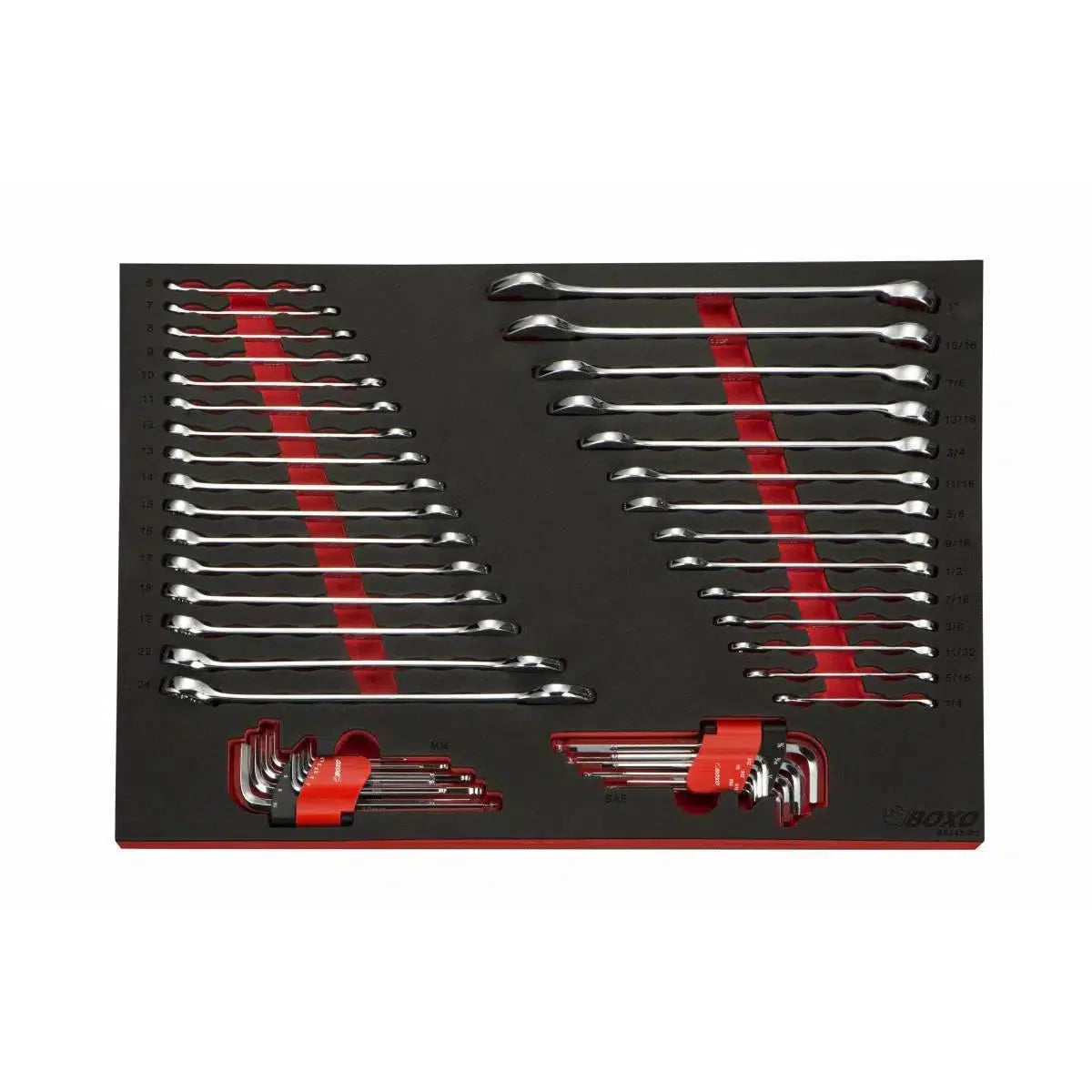 Boxo 48-Piece Metric & SAE Wrench Set | 3/3rd EVA Foam
