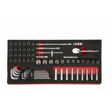 Boxo 65-Piece 1/4" Drive SAE 12-Point Socket Set | 1/3rd EVA Foam