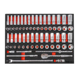 Boxo 68-Piece 1/2" Drive 6-Point Metric & SAE Master Chrome Socket Set | 3/3rd EVA Foam