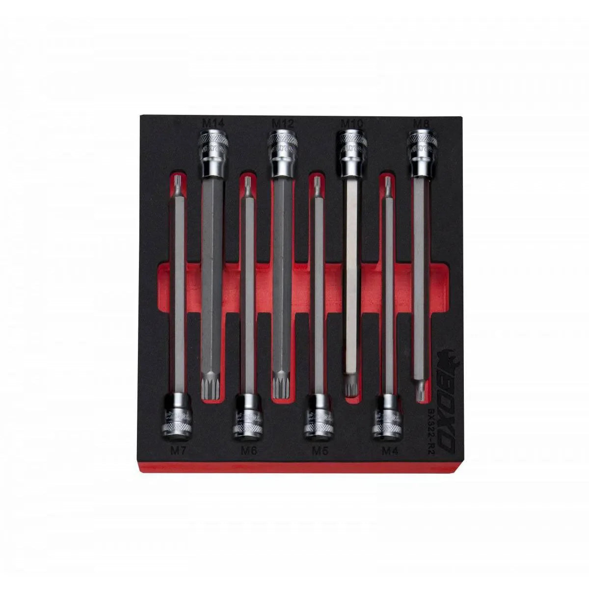Boxo 8-Piece 3/8" Drive Long Spline Bit Socket Set | 1/6th EVA Foam