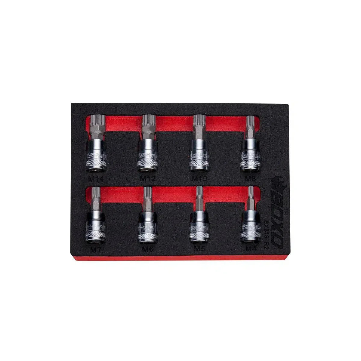 Boxo 8-Piece 3/8" Drive Spline Bit Socket Set | 1/9th EVA Foam