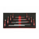 Boxo 8-Piece Metric 2 Way T-Handle Ball Hex Key Set | 1/3rd EVA Foam