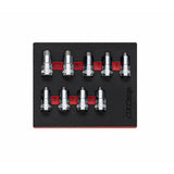 Boxo 9-Piece 1/2" Drive Super Stubby Torx Bit Socket Set | 1/9th EVA Foam
