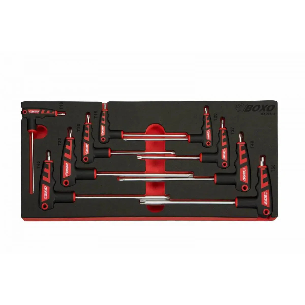 Boxo 9-Piece Torx 2 Way T-Handle Key Set | 1/3rd EVA Foam