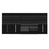 Boxo OSM Pro Series | 170" 17-Piece L-Shaped Professional Organized Storage Modules Build Out | 10-Drawers, 8-Cabinets