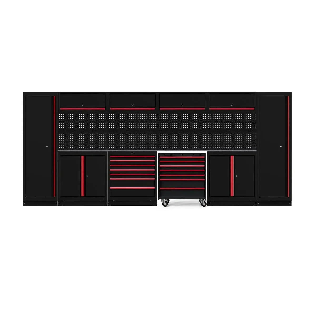 Boxo OSM Pro Series | 184" 21-Piece Professional Organized Storage Modules Build Out | 14-Drawers, 10-Cabinets