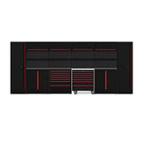 Boxo OSM Pro Series | 184" 21-Piece Professional Organized Storage Modules Build Out | 14-Drawers, 10-Cabinets