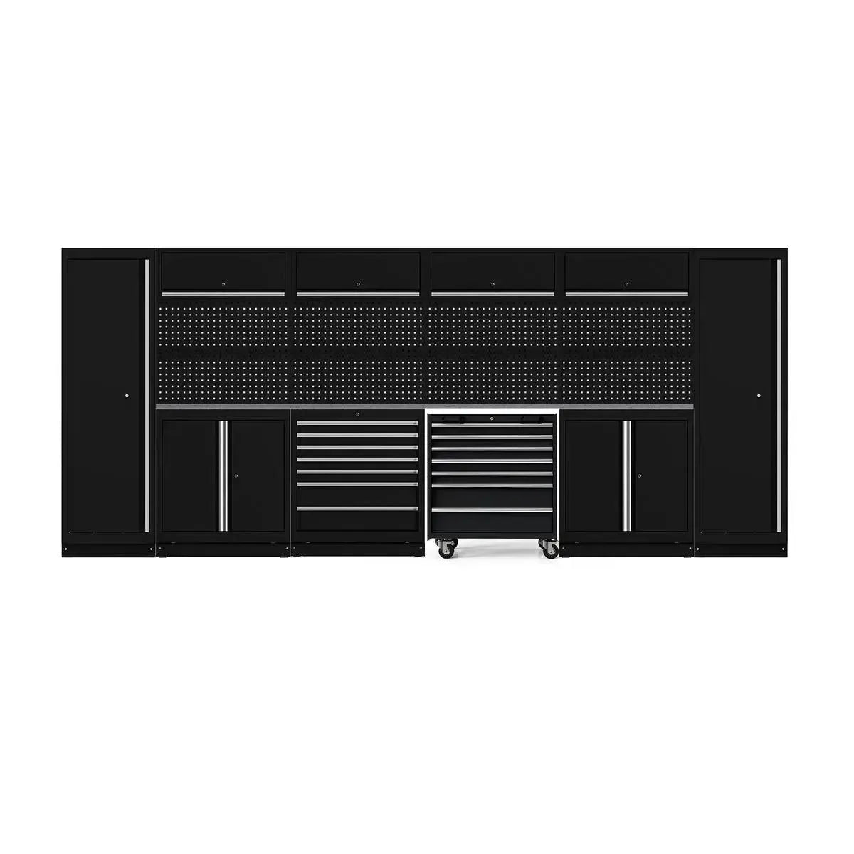 Boxo OSM Pro Series | 184" 21-Piece Professional Organized Storage Modules Build Out | 14-Drawers, 10-Cabinets