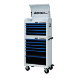 Boxo Pro Series | 26" 11-Drawer Rolling Tool Box | White and Blue
