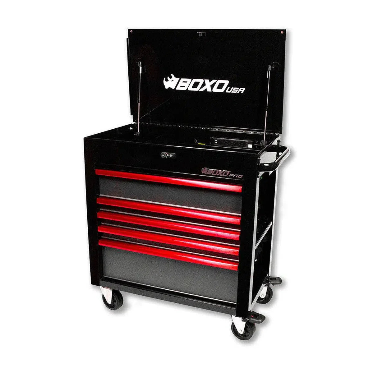 Boxo Pro Series | 35" 5-Drawer Flip-Top Service Cart Tool Box