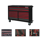 Boxo Pro Series | 53" 12-Drawer Rolling Tool Box with Master Tool Set