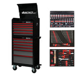 Boxo Pro Series | Loaded 26" 11-Drawer Rolling Tool Box | Black and Red