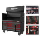 Boxo Pro Series | Loaded 72" 14-Drawer Garage Top Rolling Tool Box | Black