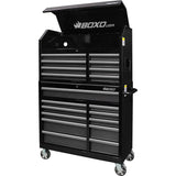 Boxo Tech Series | Loaded 41" 19-Drawer Rolling Tool Box | Black