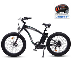 UL Certified-Ecotric Hammer Electric Fat Tire Beach Snow Bike-Matt Black