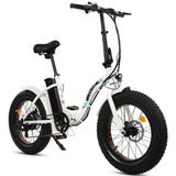 UL Certified-Ecotric 20inch White Portable And Folding Fat Bike Model Dolphin