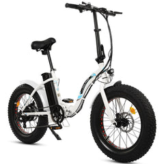 UL Certified-Ecotric 20inch White Portable And Folding Fat Bike Model Dolphin