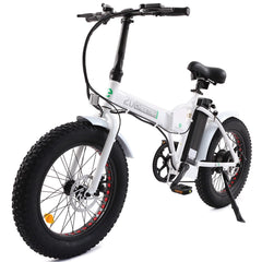 UL Certified-Ecotric 20inch White Fat Tire Portable and Folding Electric Bike