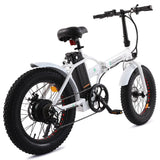 UL Certified-Ecotric 20inch White Fat Tire Portable and Folding Electric Bike