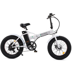 UL Certified-Ecotric 20inch White Fat Tire Portable and Folding Electric Bike