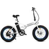 UL Certified-Ecotric Fat Tire Portable and Folding Electric Bike-White and Blue