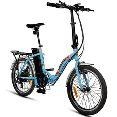 UL Certified-Ecotric 20inch Blue Starfish portable and folding electric bike