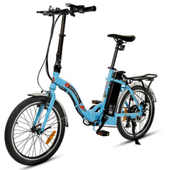 UL Certified-Ecotric 20inch Blue Starfish portable and folding electric bike