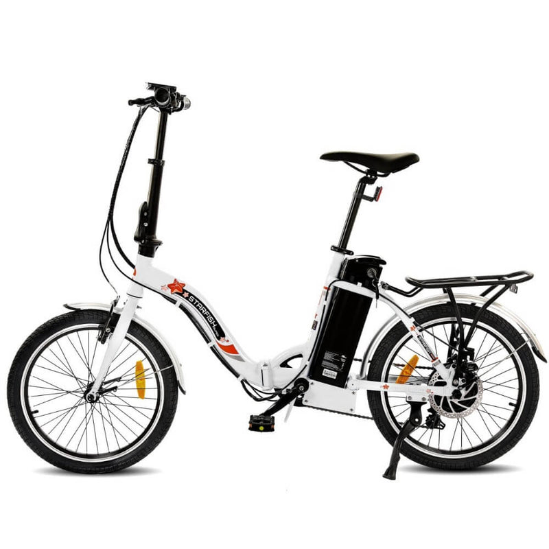 UL Certified-Ecotric Starfish 20 Inches Portable and Folding Electric Bike - White