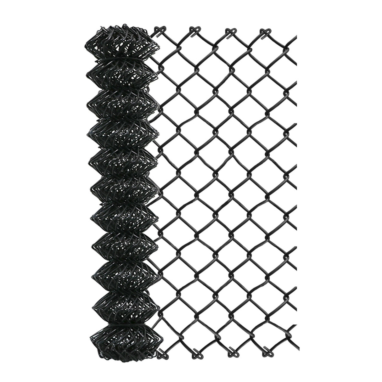 Aleko Galvanized Steel Chain Link Fence Fabric – 6x50 ft. – 7 Gauge – Black