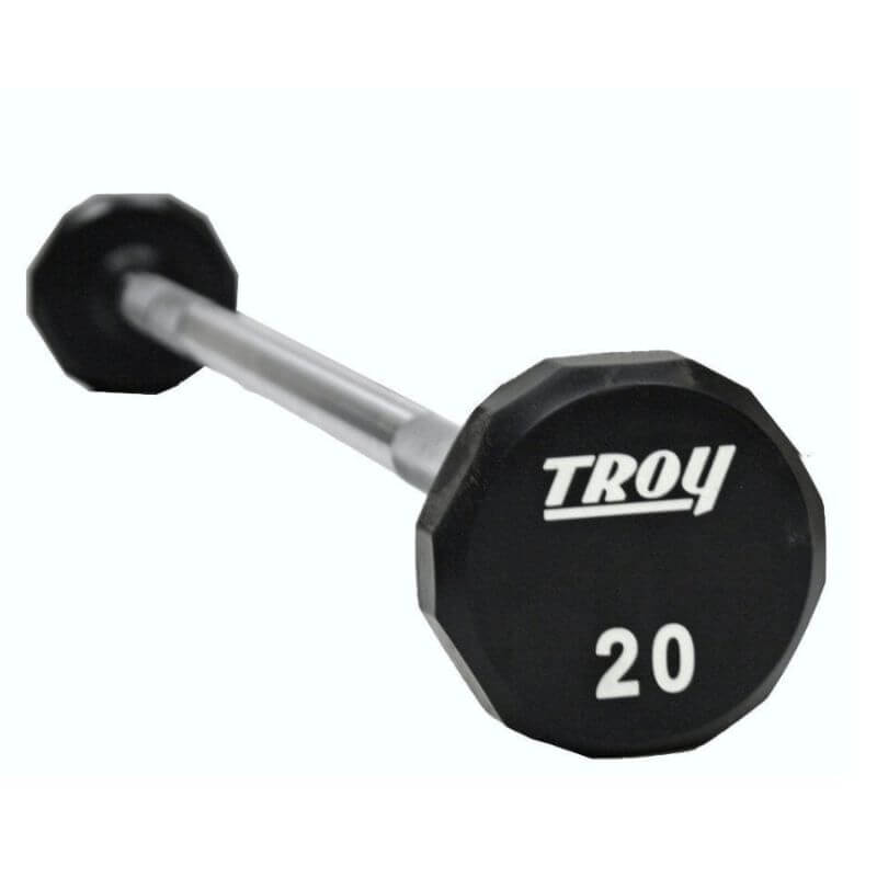 Troy COMMPAC-TSBU110 12-Sided Urethane Straight Barbell Set with Rack