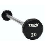 Troy COMMPAC-TSBU110 12-Sided Urethane Straight Barbell Set with Rack