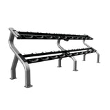 TROY COMMPAC-TSDR100  5-100lb Rubber Encased 12-Sided Dumbbell Set with Saddle Racks